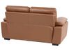 Conjunto de sofás com 5 lugares em pele sintética castanha dourada VOGAR_851018