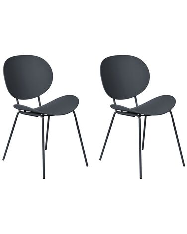 Set of 2 Dining Chairs Black SHONTO