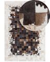 Kožený koberec 140 x 200 cm hnedá/béžová OKCULU_743062