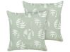 Set of 2 Outdoor Cushions Leaf Motif 45 x 45 cm Green ALASSIO_882594