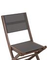 Conjunto de 2 sillas de jardín de madera de acacia oscura/gris CESANA_868564