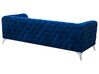 3 Seater Velvet Fabric Sofa Cobalt Blue SOTRA_727276