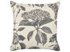 Set of 2 Cotton Cushions Floral Motif 45 x 45 cm Beige and Grey ROSEMARY_906034