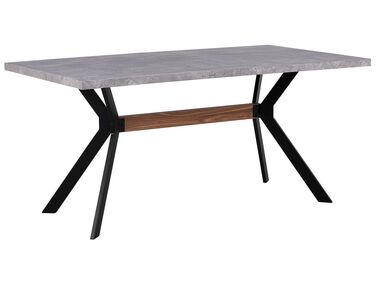 Jedálenský stôl s betónovým efektom 160 x 90 cm sivá/čierna BENSON