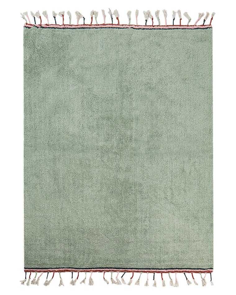 Alfombra de algodón verde 140 x 200 cm CAPARLI_907219