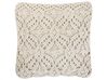 Cotton Cushion Macrame 45 x 45 cm Light Beige ESENKOY_753369