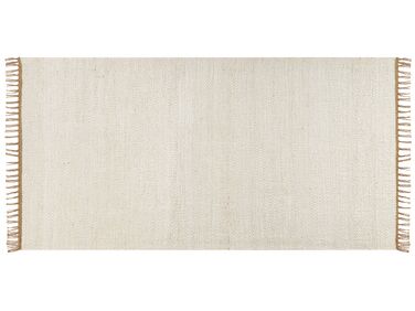 Dywan z juty 80 x 150 cm jasnobeżowy LUNIA