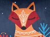 Conjunto de 2 almofadas decorativas com motivo de raposa em veludo azul escuro 45 x 45 cm FIRESPIKE_879443