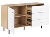 3 Drawer Sideboard Light Wood with White PALMER_760017