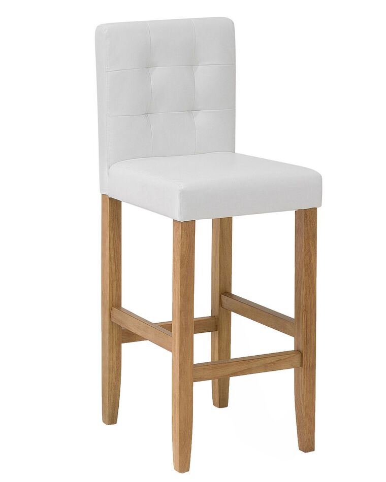 Faux Leather Bar Chair Off-White MADISON_763479
