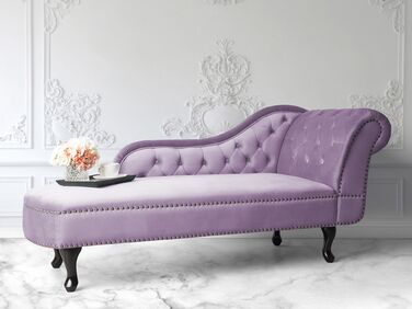 Right Hand Chaise Lounge Velvet Light Violet NIMES