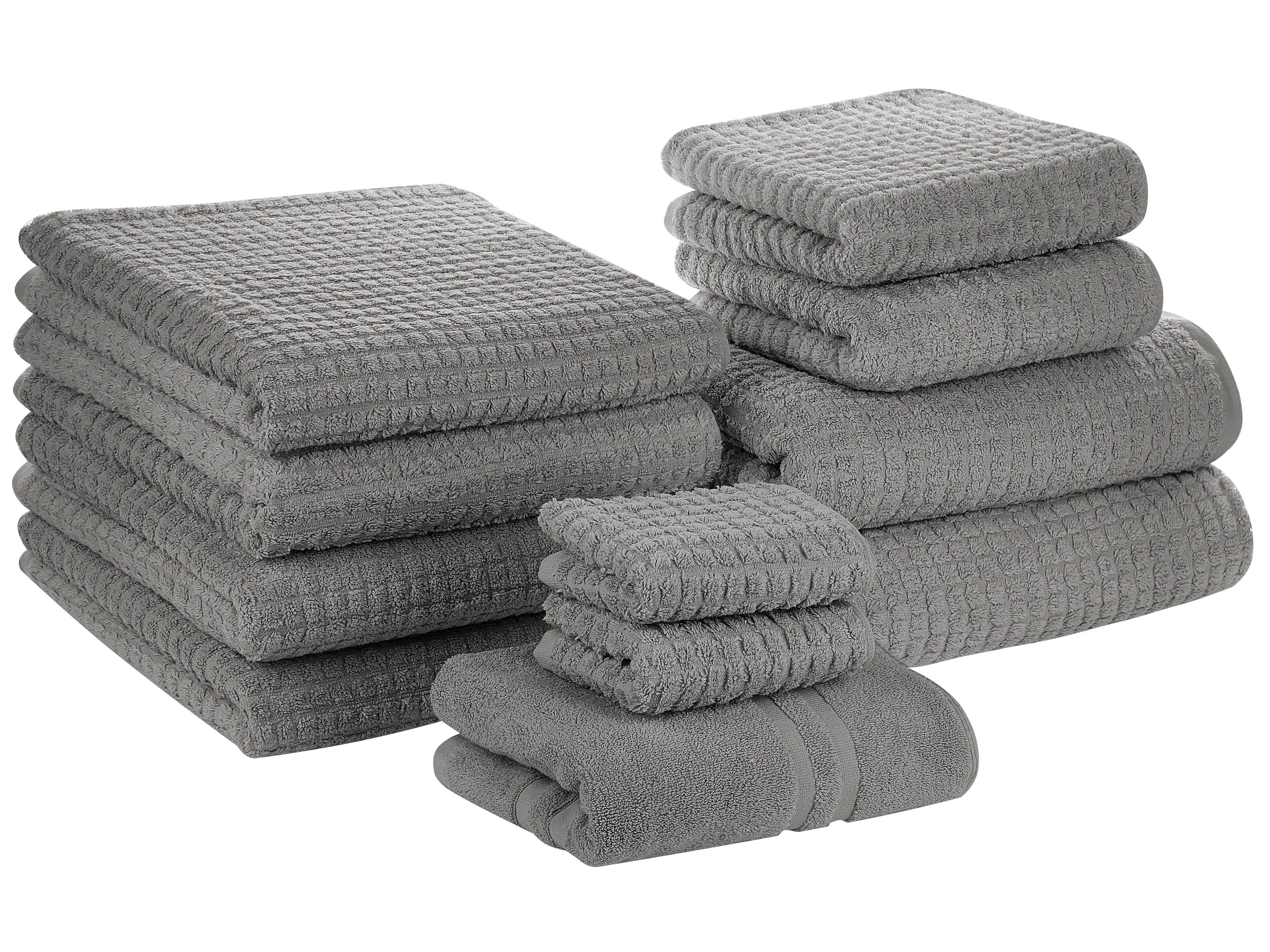 Conjunto de 11 toallas de algodón gris ATAI