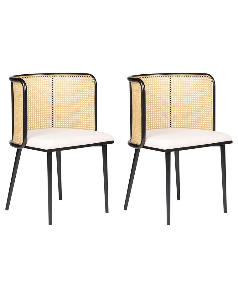 Set of 2 Metal Dining Chairs Black KOBUK_888097