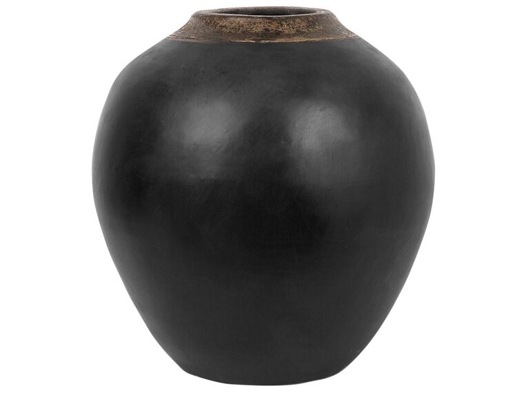 Dekoratívna terakotová váza 31 cm čierna LAURI_735902