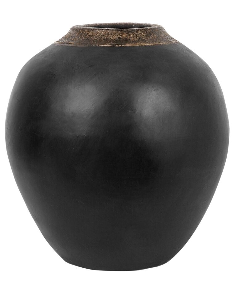 Fekete terrakotta virágváza 31 cm LAURI_735902