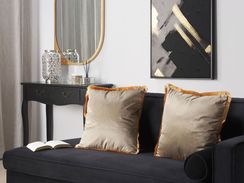 Koristetyynysetti 45 x 45 cm samettinen beige POTHOS Koristetyynysetti 45 x 45 cm samettinen beige POTHOS