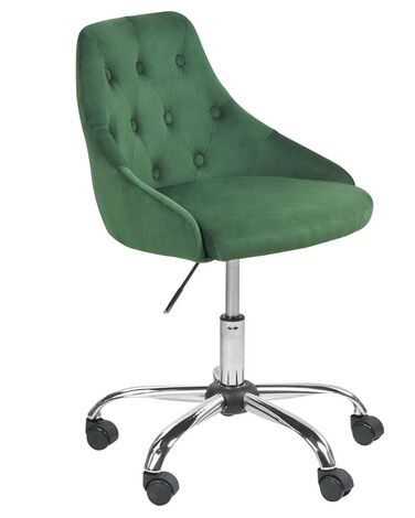 Chaise à roulettes en velours vert PARRISH