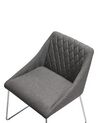 Conjunto de 2 sillas de comedor de poliéster gris oscuro/plateado ARCATA_808583