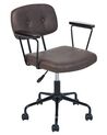 Faux Leather Desk Chair Dark Brown ALGERITA_855211