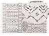 Teppich Wolle weiss / schwarz geometrisches Muster 160 x 230 cm Kurzflor ALKENT_852369