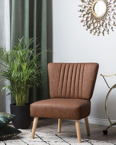 Faux Leather Armchair Golden Brown VAASA