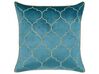 Set of 2 Velvet Cushions Moroccan Pattern 45 x 45 cm Blue ALYSSUM_877659