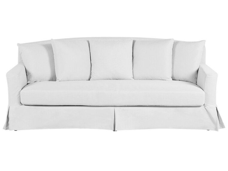 3 Seater Fabric Sofa White GILJA_742349
