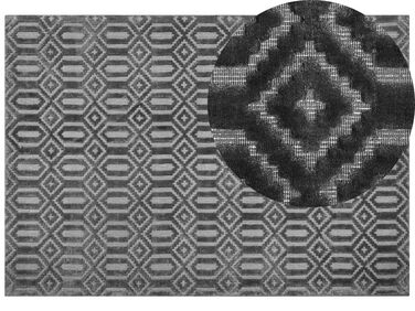 Teppich dunkelgrau 160 x 230 cm geometrisches Muster Kurzflor ADATEPE