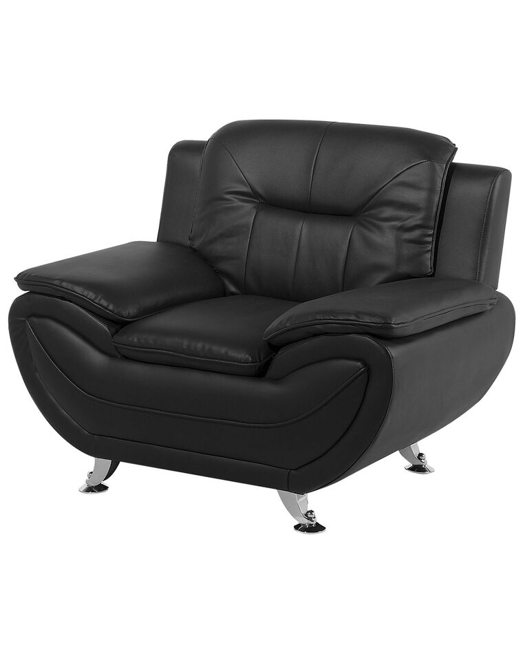 Faux Leather Armchair Black LEIRA Beliani.co.uk
