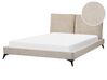 Corduroy EU King Size Bed Taupe MELLE_882228