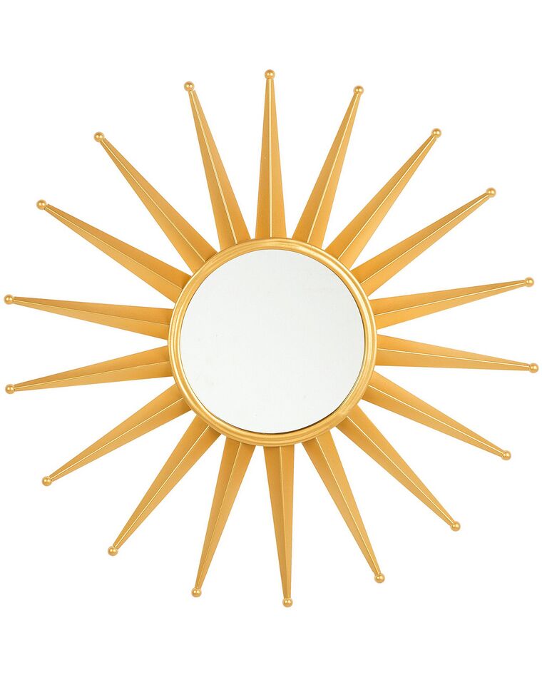 Metalowe lustro ścienne słońce ø 60 cm złote PERELLI_904139