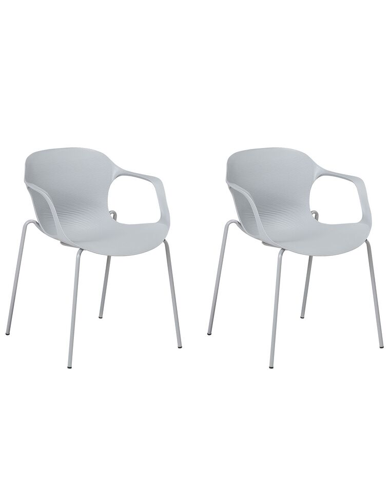 Set of 2 Dining Chairs Grey ELBERT_684993