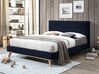 Bed chenille donkerblauw 160 x 200 cm TALENCE_732374
