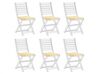 Sada 6 vankúšov na záhradné stoličky žltá/biela TOLVE_849051