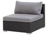 Lounge Set Rattan schwarz 4-Sitzer linksseitig modular Auflagen graphitgrau SANO II_375353