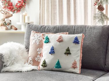 Cotton Cushion Christmas Motif 45 x 45 cm Multicolour SKIMMIA