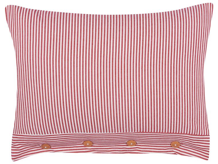 Cotton Cushion Striped 40 x 60 cm Red and White AALITA_902649