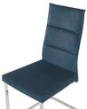  Sada sametových jídelních židlí modrá ROCKFORD_780982