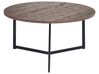 Set of 2 Coffee Tables Dark Wood with Black TIPPO _851654