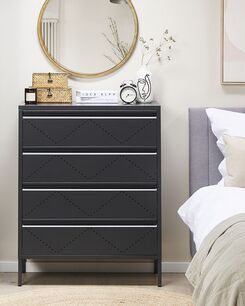 Lipasto teräs 4 laatikkoa musta MATANA