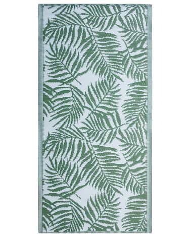 Tappeto da esterno verde scuro e bianco 90 x 150 cm KOTA