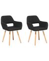 Set of 2 Fabric Dining Chairs Black CHICAGO_696156