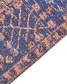 Teppich Baumwolle blau / rot 80 x 300 cm orientalisches Muster Kurzflor KURIN_852448