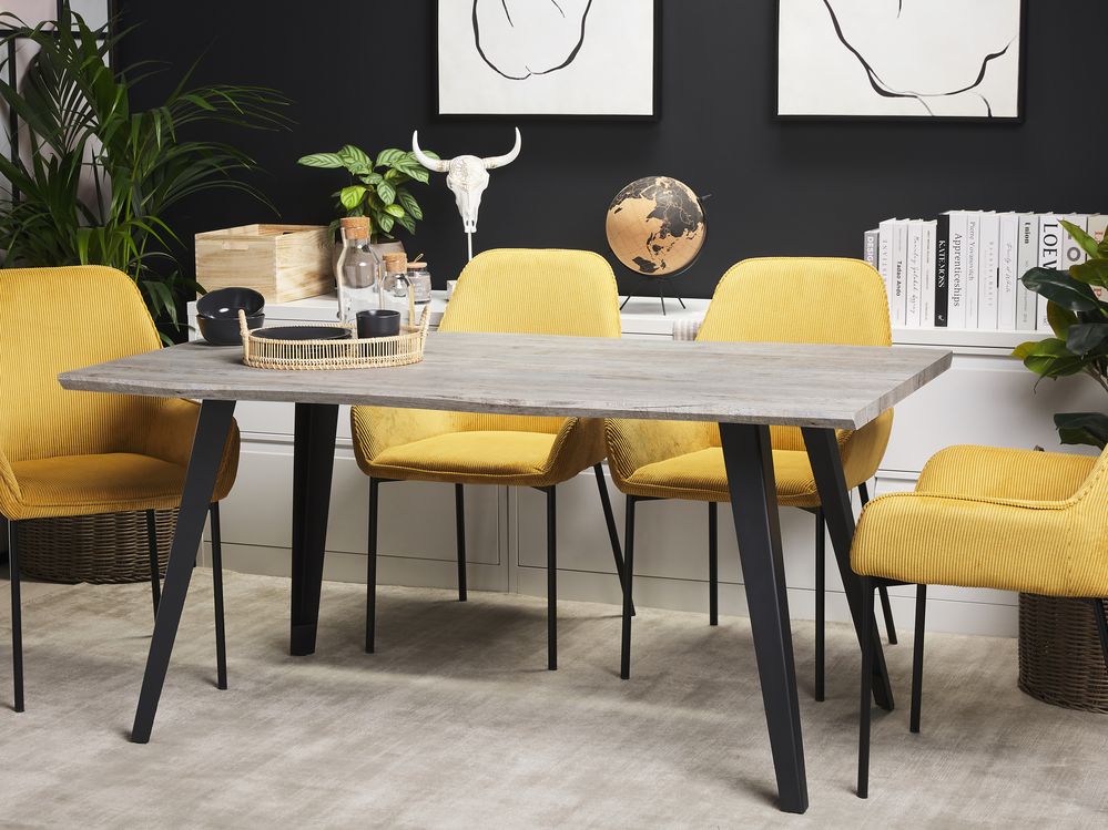 Esstisch grauer Holzfarbton / schwarz 160 x 90 cm WITNEY | ab Fabrik