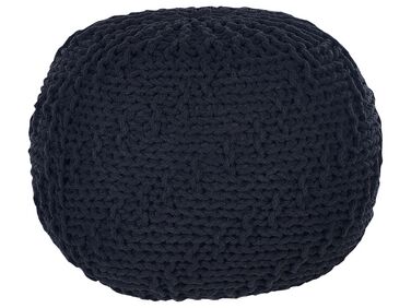 Pouf Baumwolle schwarz ⌀ 50 cm PRIENE