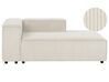 Left Hand Jumbo Cord Chaise Lounge Off-White APRICA_907542