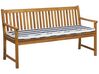 Acacia Wood Garden Bench 160 cm with Blue Stripes Cushion VIVARA_774791