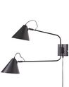 2 Light Metal Wall Lamp Black MANDIRI_884159