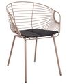 Set of 2 Metal Dining Chairs Beige HOBACK_907831
