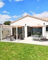 Cantilever Garden Parasol ⌀ 3 m Sand Beige and White Canopy SAVONA_739889